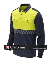 Polo Vigilante Manga Larga con Damero - TC3856