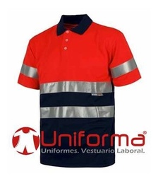 [TC3867] Polo de Alta visibilidad Rojo / Marino - TC3867