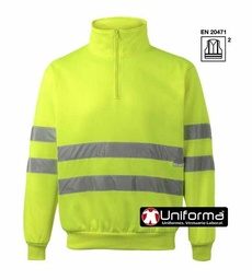 [Velilla 305702] Sudadera Reflectante Alta Visibilidad Media Cremallera - V305702