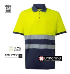 [V305523] Polo Alta Visibilidad Algodón Bicolor V305523