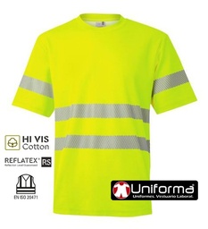 Camiseta Reflectante Alta Visibilidad con Algodón y Bandas Segmentadas V305508