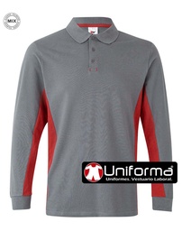 [V105514] Polo Bicolor Manga Larga - V105514