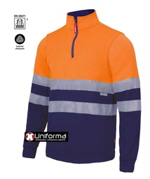 Sudadera Bicolor Media Cremallera Alta Visibilidad - V305701