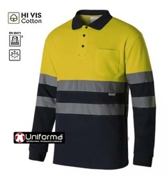 [V305515] Polo Manga Larga Bicolor Alta Visibilidad - V305515