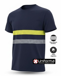 Camiseta Algodón Bandas Reflectantes y Alta Visibilidad - UN103