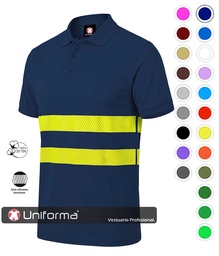 [UN2240] Polo Algodón Bandas Amarillas de Alta Visibilidad - UN2240