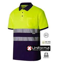 [V305513] Polo Alta Visibilidad con Algodón Bicolor V305513