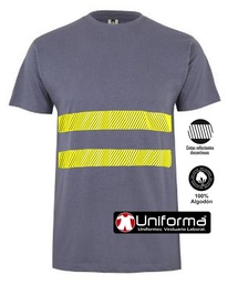 Camiseta Algodón con Bandas de Alta Visibilidad - UN203