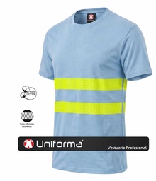 Camiseta Algodón con Bandas de Alta Visibilidad Amarillas - UN203
