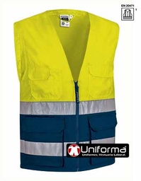 [Valento  LISBURN] Chaleco Alta Visibilidad Cremallera Multi Bolsillos - VL2666