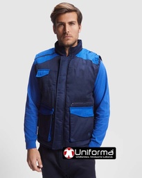 [LY8414] Chaleco Cuello Alto Bicolor - LY8414