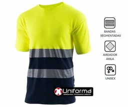 Camiseta Reflectante Bandas Segmentadas bicolor - BW1035
