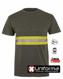 Camiseta Algodón Banda Reflectante Bicolor - UN303