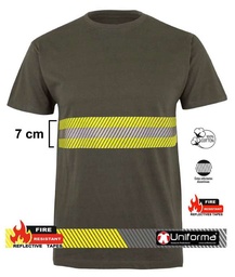 Camiseta Algodón Banda Reflectante Bicolor - UN303