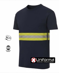 Camiseta Algodón Banda Reflectante Bicolor - UN303
