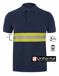 Polo Algodón Banda Reflectante Bicolor - UN230