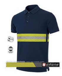 Polo Algodón Banda Reflectante Bicolor - UN230