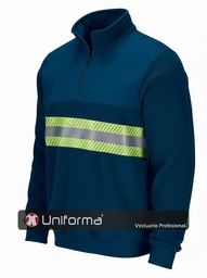 Jersey Polar Media Cremallera Banda Reflectante Bicolor - UN1640
