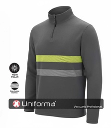 Micropolar Media Cremallera con Bandas Reflectantes - UNFQ165U20