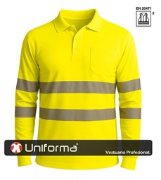 [PR5570] Polo Manga Larga Alta Visibilidad Clase 2 - PR5570